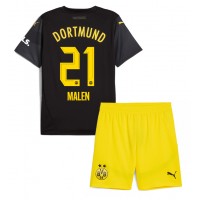 Borussia Dortmund Donyell Malen #21 Bortedraktsett Barn 2024-25 Kortermet (+ Korte bukser)